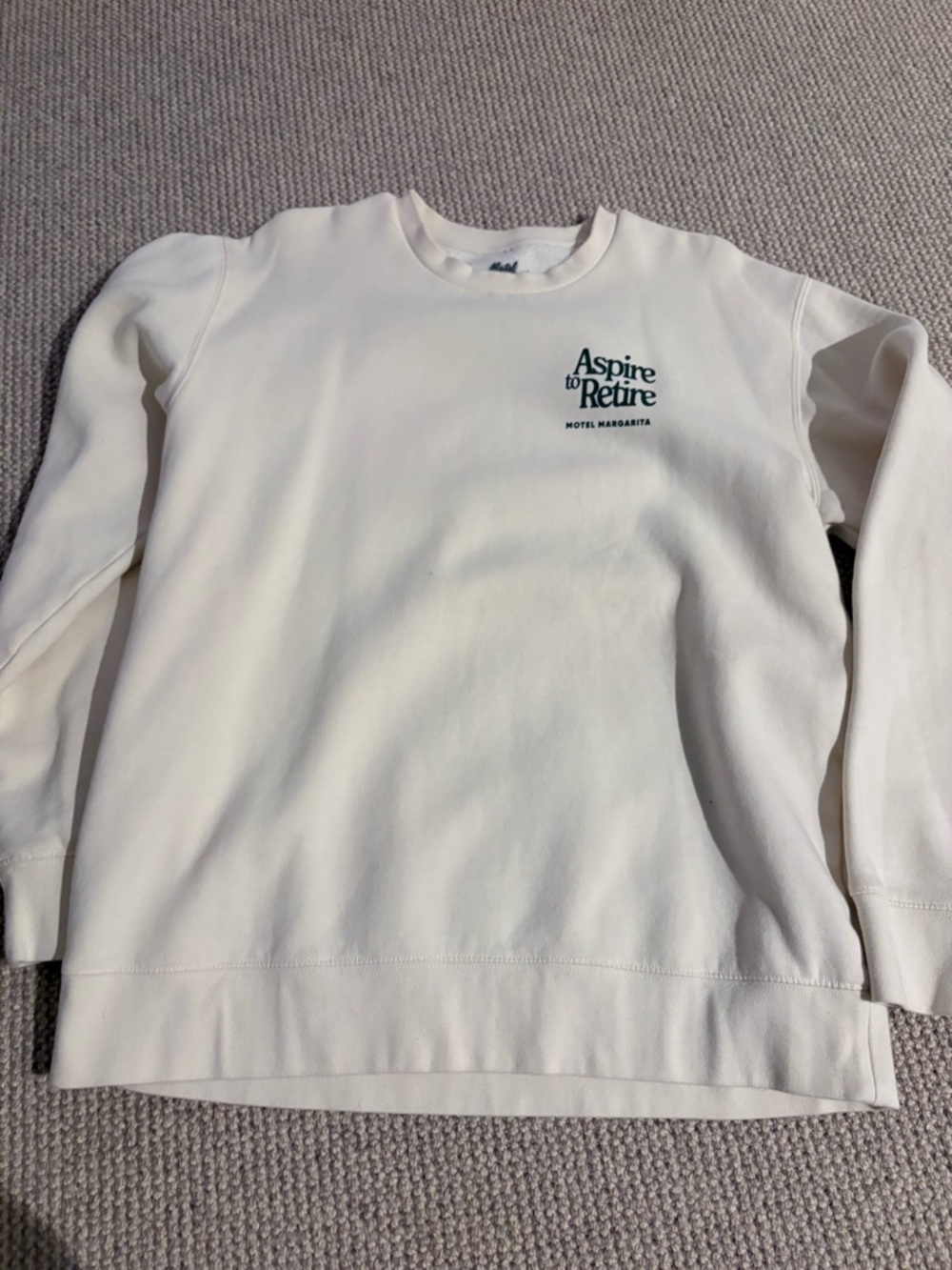 Cream Crewneck Sweatshirt - Minimal Logo